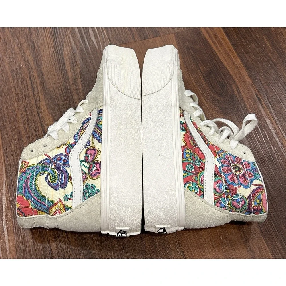 Vans Sk8-Hi Tapered‎ Paisley Bloom Turtledove Platform Womens 6.5 Hipster Boho
